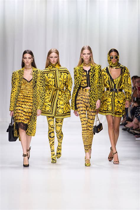 defile versace|Versace spring dresses.